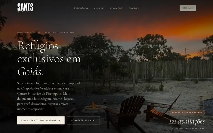 Topo do site de Sants Guesthouse